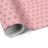 Girly Monogram en Naam roze blush rood Cadeaupapier (Rol Hoek)