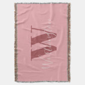 Girly Monogram en Naam roze blush rood Deken (Voorkant Verticaal)