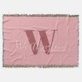 Girly Monogram en Naam roze blush rood Deken (Voorkant)