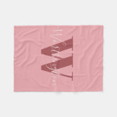 Girly Monogram en Naam roze blush rood Fleece Deken (Voorkant (Horizontaal))