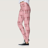 Girly Monogram en Naam roze blush rood Leggings (Links)