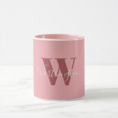 Girly Monogram en Naam roze blush rood Mok (Midden)
