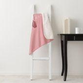Girly Monogram en Naam roze blush rood Sherpa Deken (In situ)