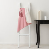 Girly Monogram en Naam roze blush rood Sherpa Deken (In situ)