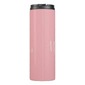 Girly Monogram en Naam roze blush rood Thermosbeker (Achterkant)