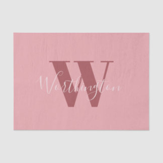Girly Monogram en Naam roze blush rood Tissuepapier