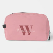 Girly Monogram en Naam roze blush rood Toilettasje (Voorkant)