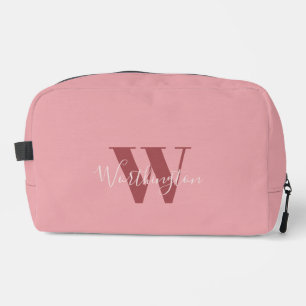 Girly Monogram en Naam roze blush rood Toilettasje