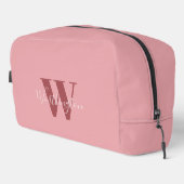 Girly Monogram en Naam roze blush rood Toilettasje (Rechterhoek)