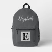 Girly Monogram en Naam roze paarse Bagage Bedrukte Rugzak (Voorkant)