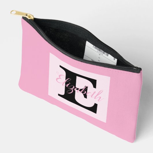 Girly Monogram en Naam roze paarse Bagage Etui (Open)