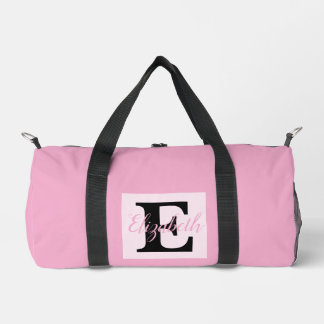Girly Monogram en Naam roze paarse Bagage Plunjezak