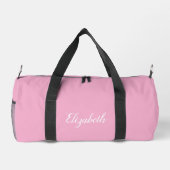 Girly Monogram en Naam roze paarse Bagage Plunjezak (Achterkant)