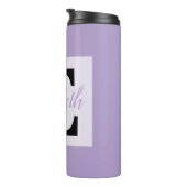 Girly Monogram en Naam roze paarse Bagage Thermosbeker (Geroteerd rechts)