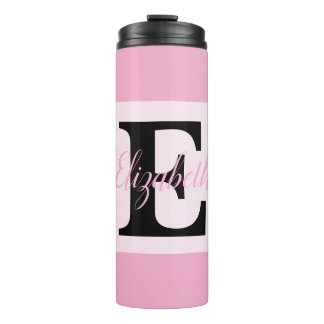 Girly Monogram en Naam roze paarse Bagage Thermosbeker