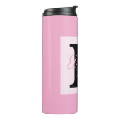 Girly Monogram en Naam roze paarse Bagage Thermosbeker (Gedraaid links)