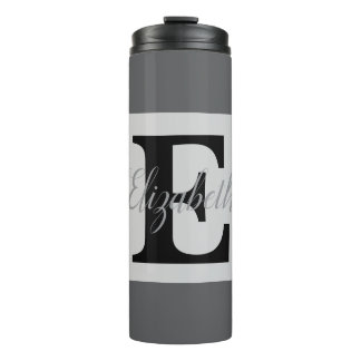 Girly Monogram en Naam roze paarse Bagage Thermosbeker