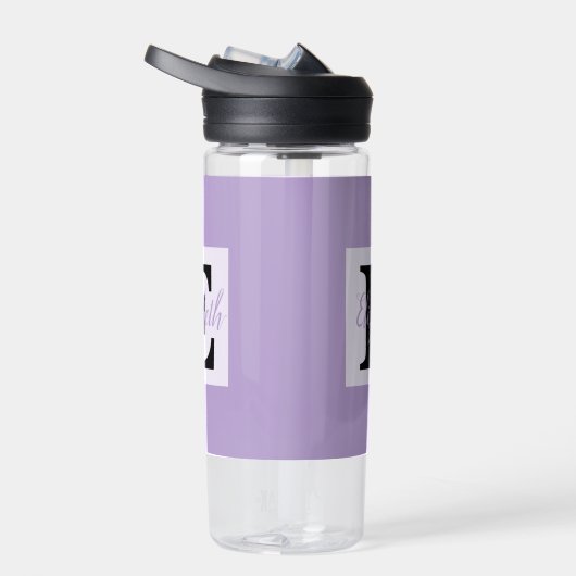 Girly Monogram en Naam roze paarse Bagage Waterfles (Rechts)