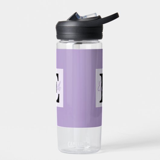 Girly Monogram en Naam roze paarse Bagage Waterfles (Links)