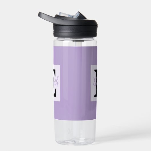 Girly Monogram en Naam roze paarse Bagage Waterfles (Rechts)