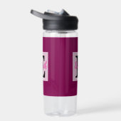 Girly Monogram en Naam roze paarse Bagage Waterfles (Rechts)