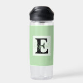 Girly Monogram en Naam roze paarse Bagage Waterfles (Achterkant)