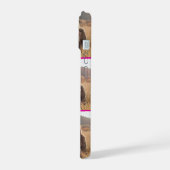 Girly Monogram Foto Vet Roze iPhone 15 Case (Linkerkant)