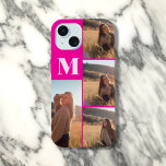 Girly Monogram Foto Vet Roze iPhone 15 Case<br><div class="desc">Creëer een unieke en stijlvolle look met deze gepersonaliseerde iPhone case. Voeg uw 4 favoriete foto's toe en pas deze aan met uw monogram voor een echt persoonlijke touch. Perfect om je herinneringen en stijl te laten zien!</div>