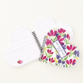 Girly Monogram Garden Flowers Roze Paars Geel Notitieboek (Binnen)