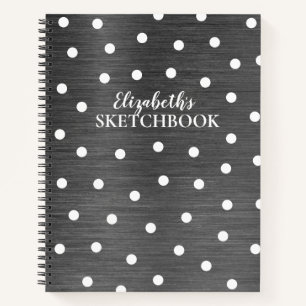 Girly Monogram Gray Artist Sketchbook Notitieboek
