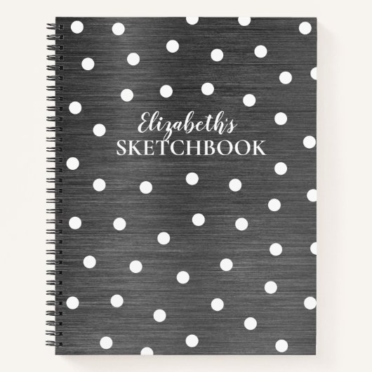 Girly Monogram Gray Artist Sketchbook Notitieboek (Voorkant)