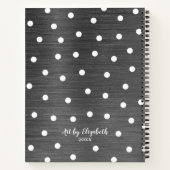 Girly Monogram Gray Artist Sketchbook Notitieboek (Achterkant)