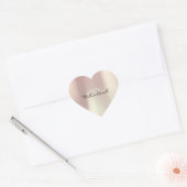 Girly Monogram Heart Glitter Roos Blush 16 Hart Sticker (Envelop)