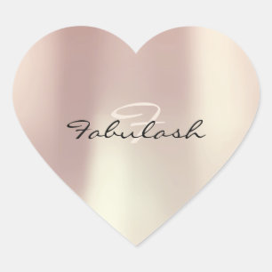 Girly Monogram Heart Glitter Roos Blush 16 Hart Sticker