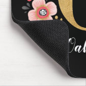 Girly Monogram Initiaal Roze Zwarte Letter O Muismat (Hoek)