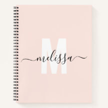 Girly Monogram Kalligrafie Blush
