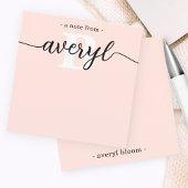 Girly Monogram Kalligrafie Blush Pink Stationery Notitiekaartje