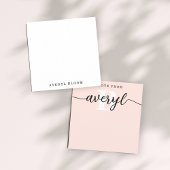 Girly Monogram Kalligrafie Blush Pink Stationery Notitiekaartje