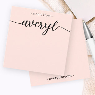 Girly Monogram Kalligrafie Blush Pink Stationery Notitiekaartje