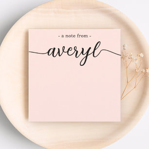 Girly Monogram Kalligrafie Blush Pink Stationery Notitiekaartje