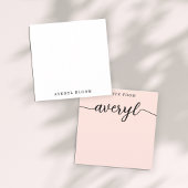 Girly Monogram Kalligrafie Blush Pink Stationery Notitiekaartje