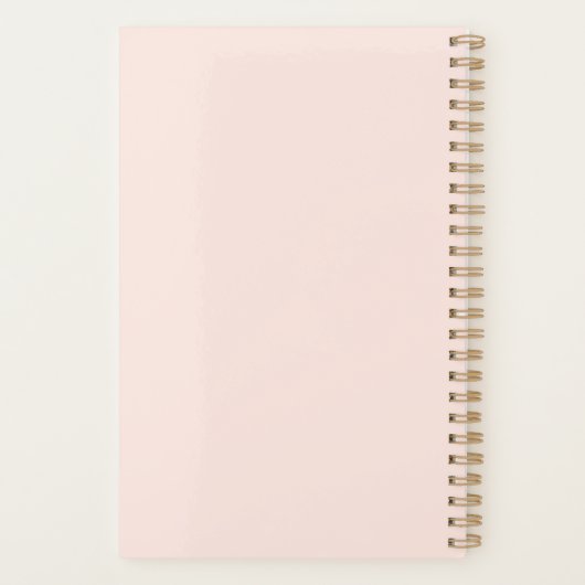Girly Monogram Kalligrafie Initiaal Naam Blush Pin Planner (Achterkant)