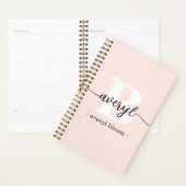 Girly Monogram Kalligrafie Initiaal Naam Blush Pin Planner (Display)