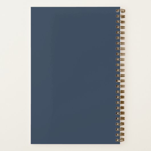 Girly Monogram Kalligrafie Initialen Navy Gold Notitieboek (Achterkant)