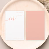 Girly Monogram Kalligrafie Koraal Roze Notitiepapi Briefpapier