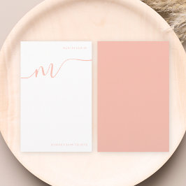 Girly Monogram Kalligrafie Koraal Roze Notitiepapi Briefpapier