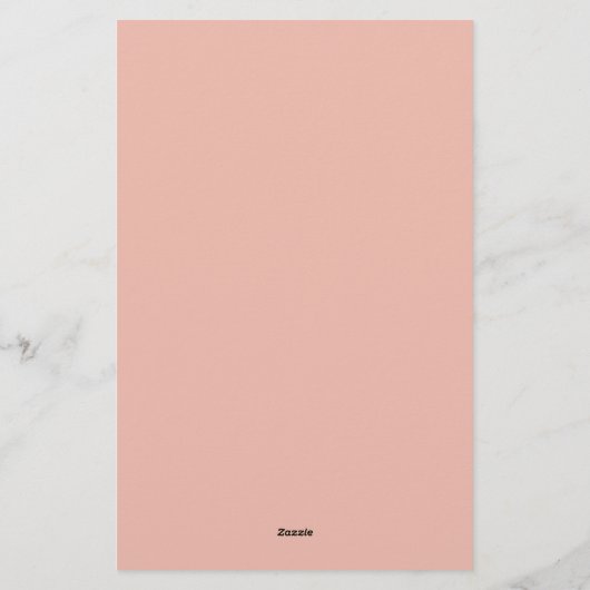 Girly Monogram Kalligrafie Koraal Roze Notitiepapi Briefpapier (Achterkant)