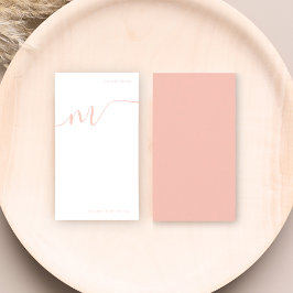 Girly Monogram Kalligrafie Koraal Roze Stationery Notitiekaartje