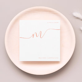 Girly Monogram Kalligrafie Koraal Roze Stationery Notitiekaartje