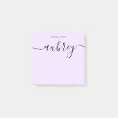 Girly Monogram Kalligrafie Minimalistisch Paarse Post-it® Notes (Voorkant)